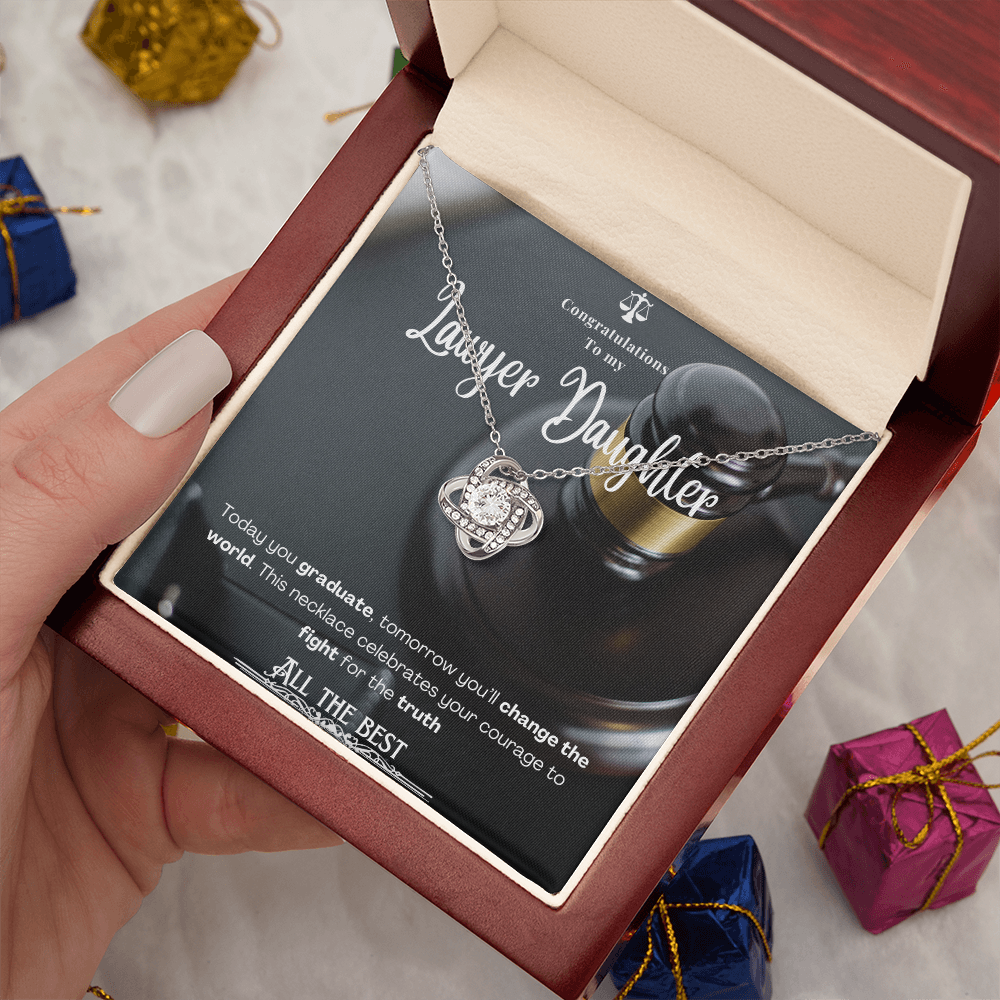 To My Lawyer Daughter– Personalized Message Card Necklace