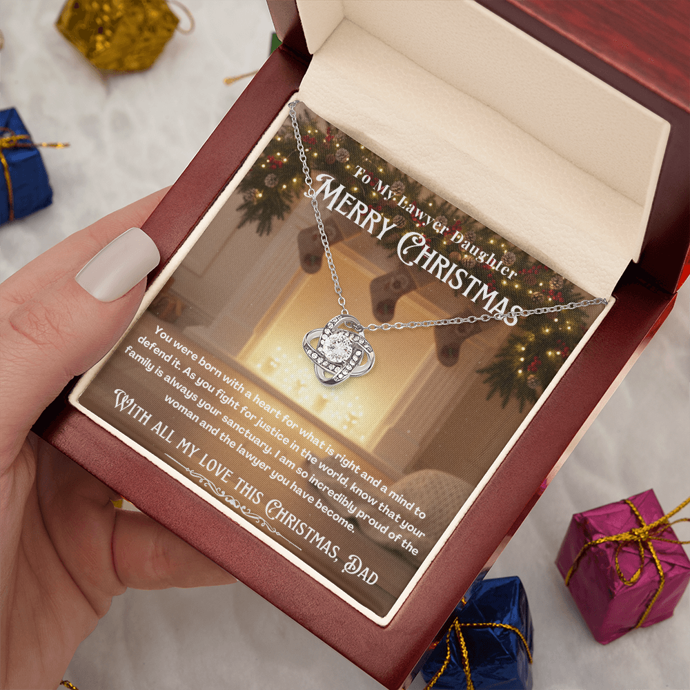 To My Lawyer Daughter Message Card Christmas Necklace Gift | Lawyer Daughter Christmas Gift