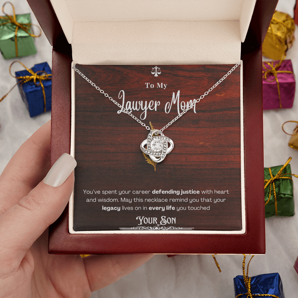 To My Mom, The Retired Lawyer – Custom Necklace with Keepsake Card