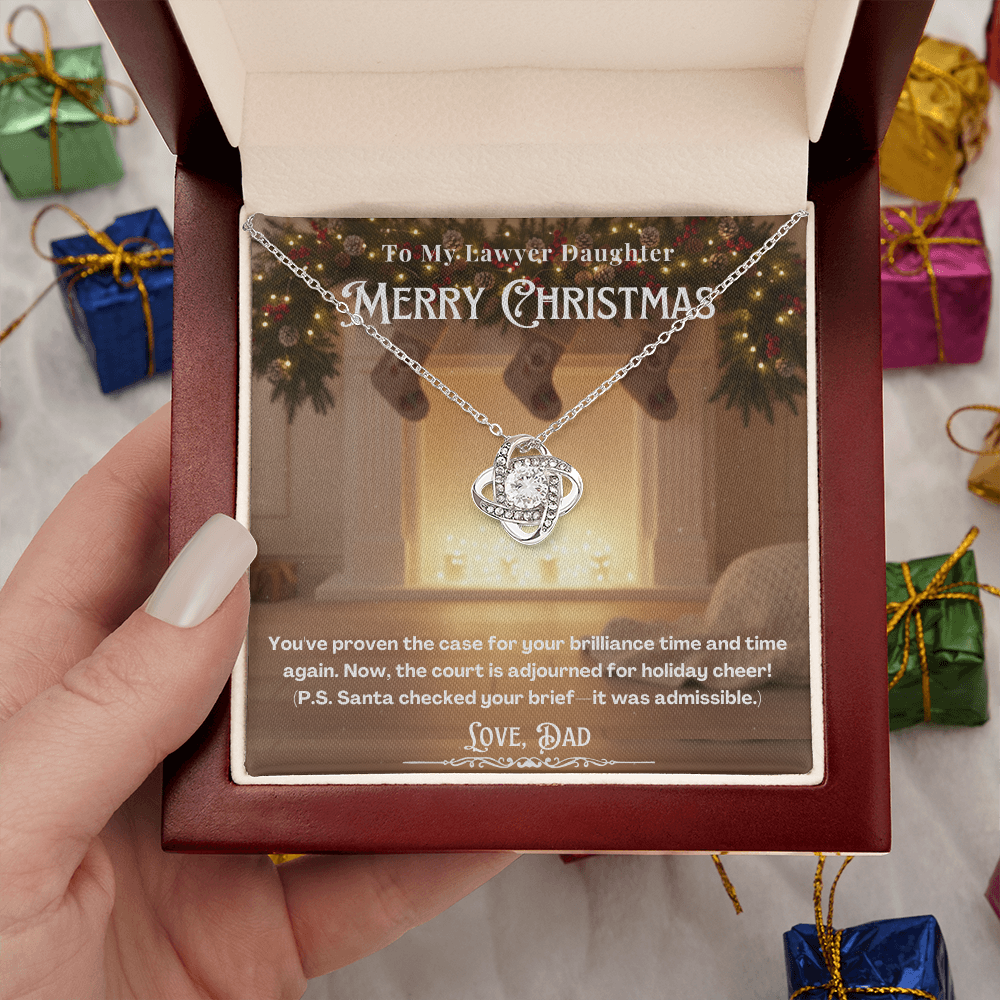 To My Lawyer Daughter Message Card  Christmas Necklace | Lawyer Daughter Christmas Gift