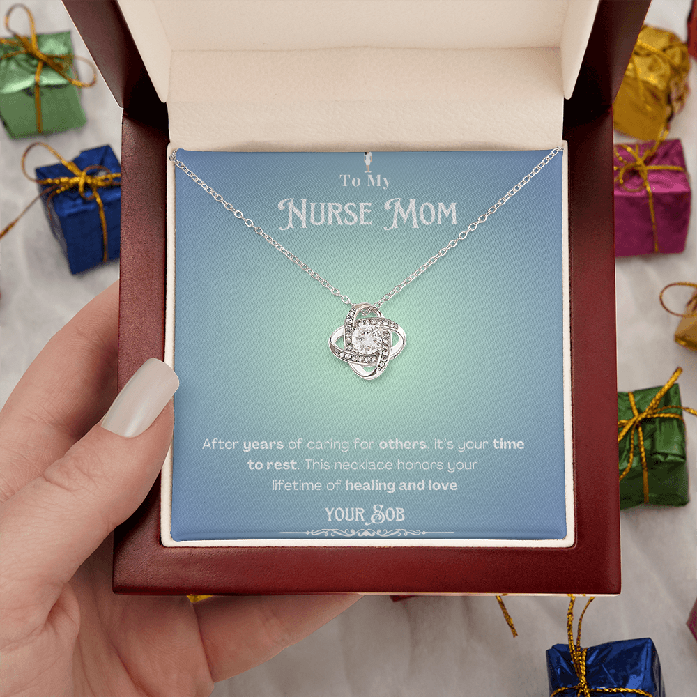 To My Retired Nurse Mom- Personalized Message Card Keepsake Necklace
