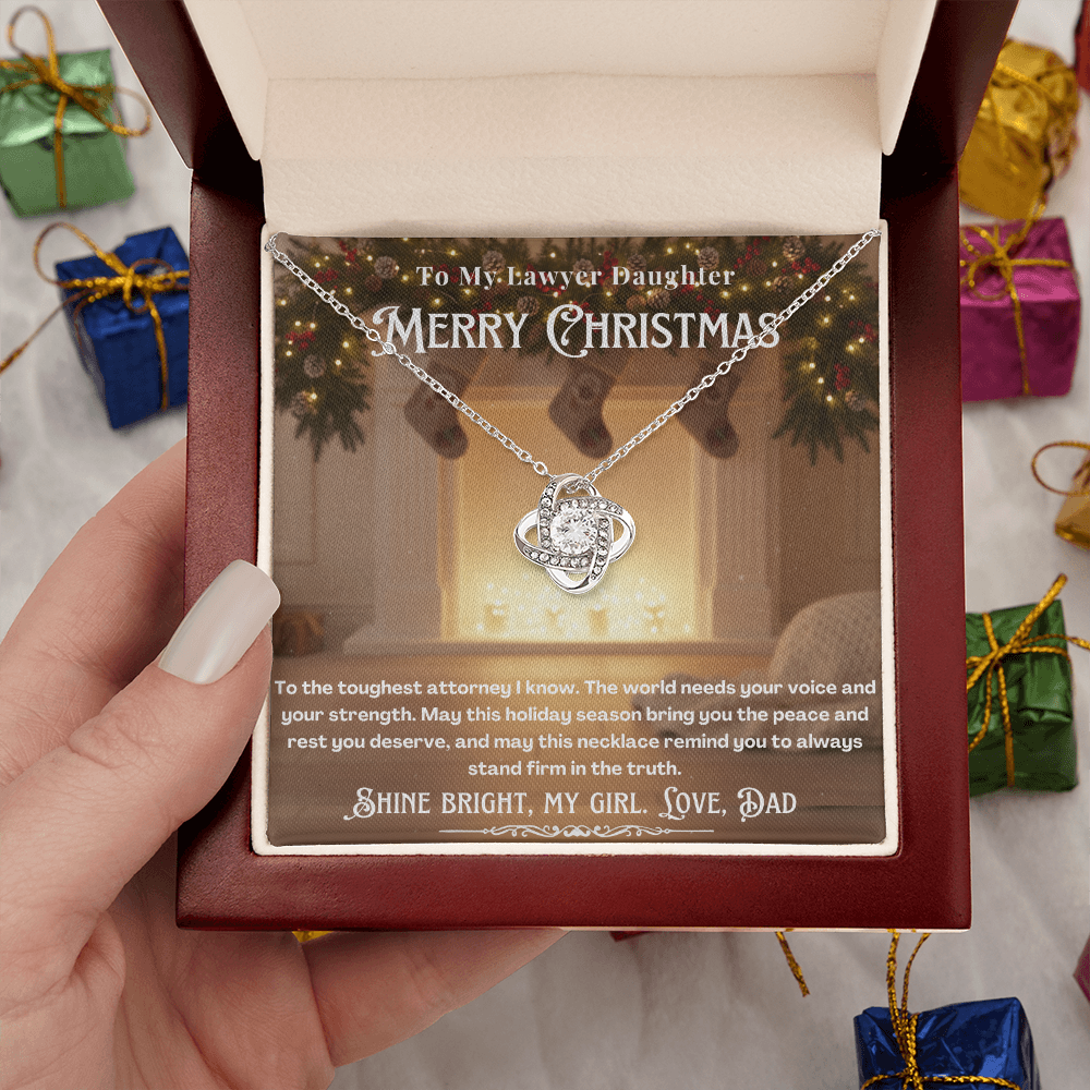 To My Lawyer Daughter Message Card Christmas Necklace | Lawyer Daughter Christmas Gift