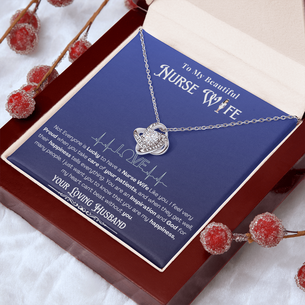 Happy Birthday To my Nurse Wife-Custom Message card Necklace | Nurse wife Gifts
