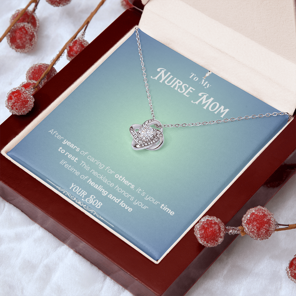 To My Retired Nurse Mom- Personalized Message Card Keepsake Necklace