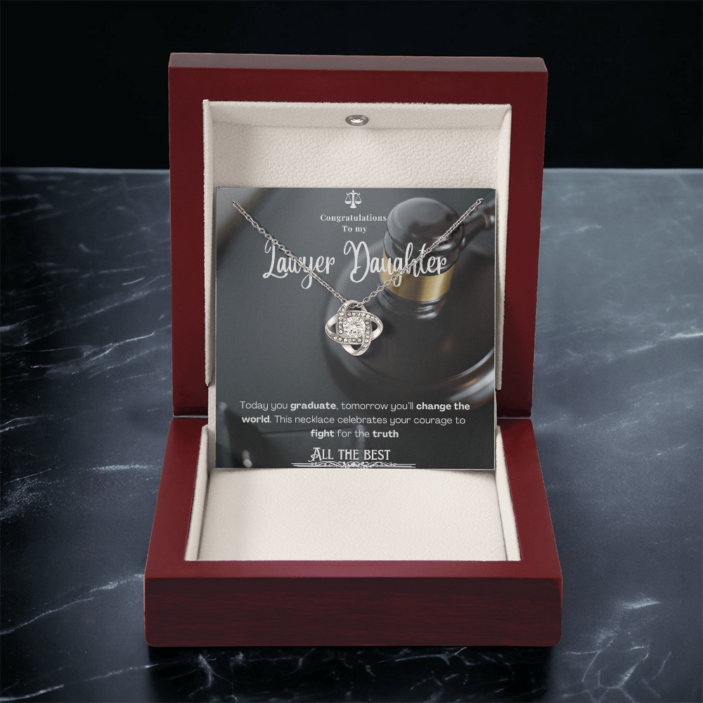 To My Lawyer Daughter– Personalized Message Card Necklace