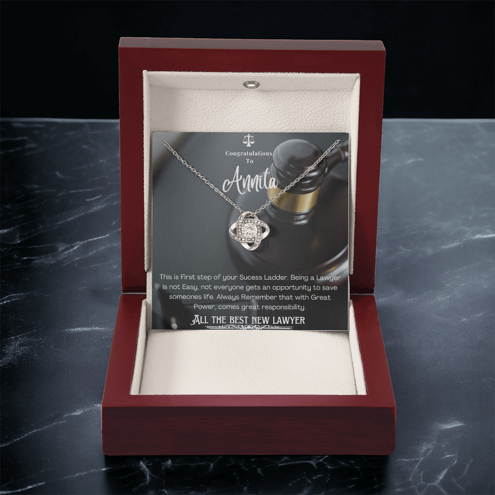 New Lawyer Message Card Necklace Gift