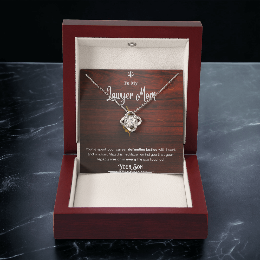 To My Mom, The Retired Lawyer – Custom Necklace with Keepsake Card