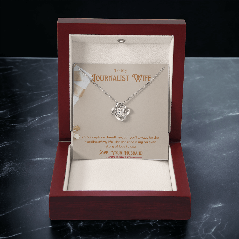 To My Journalist Wife  Personalized Message card Anniversary Necklace