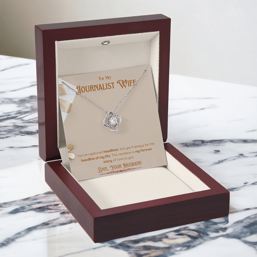 To My Journalist Wife  Personalized Message card Anniversary Necklace