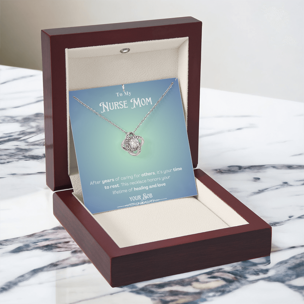 To My Retired Nurse Mom- Personalized Message Card Keepsake Necklace