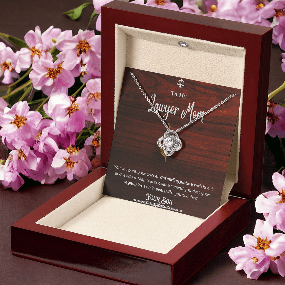 To My Mom, The Retired Lawyer – Custom Necklace with Keepsake Card