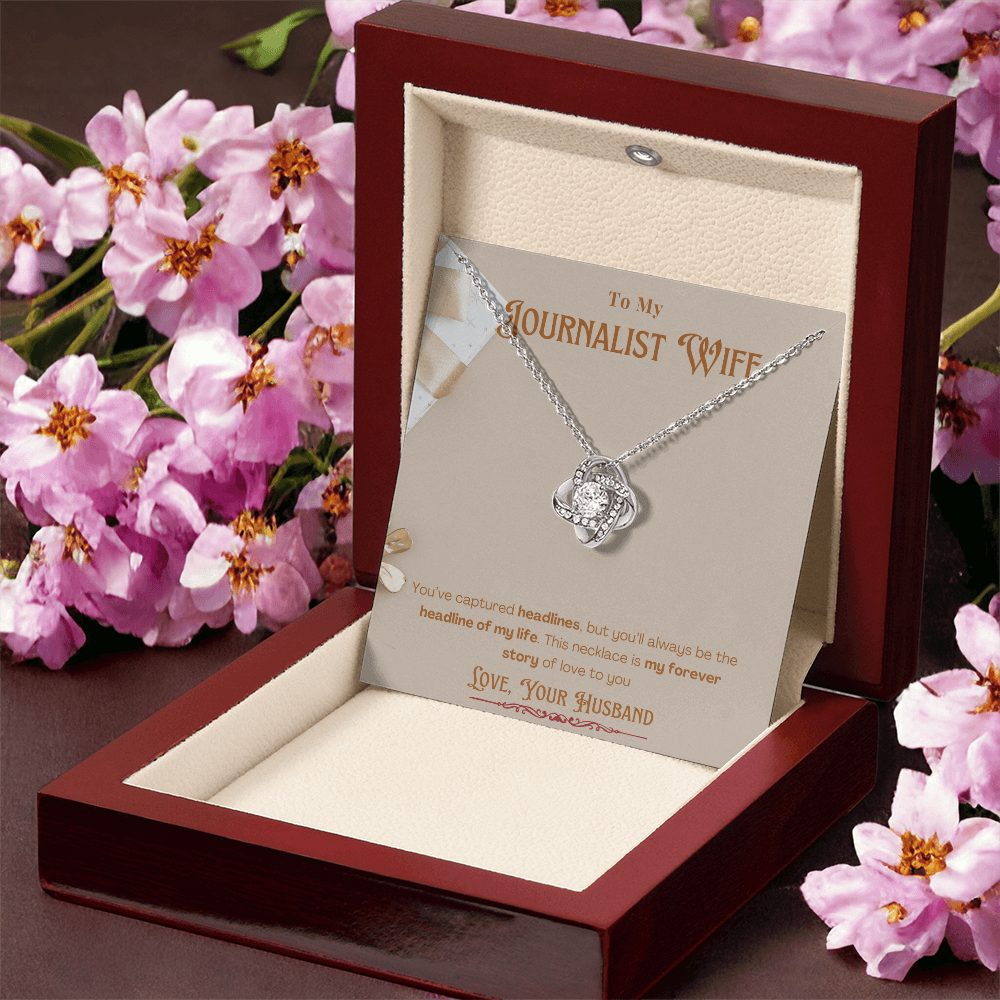 To My Journalist Wife  Personalized Message card Anniversary Necklace