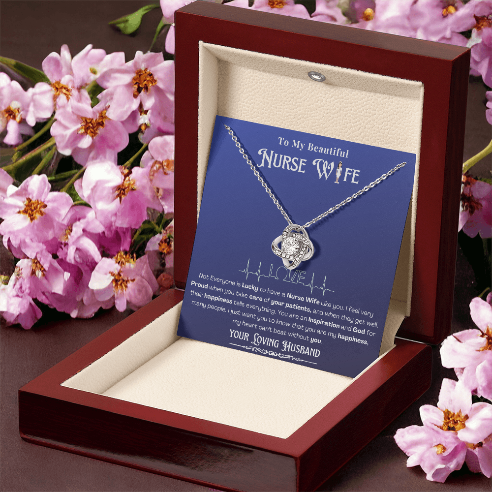 Happy Birthday To my Nurse Wife-Custom Message card Necklace | Nurse wife Gifts