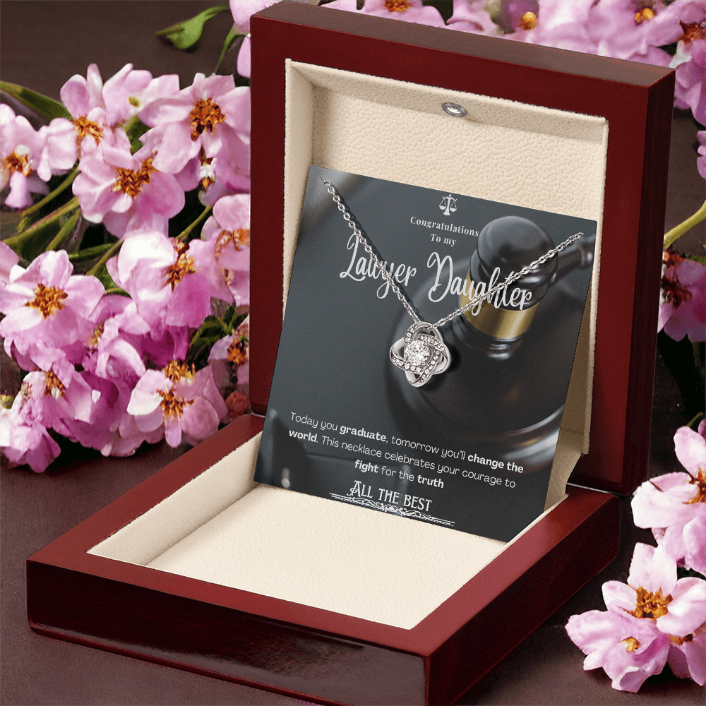 To My Lawyer Daughter– Personalized Message Card Necklace