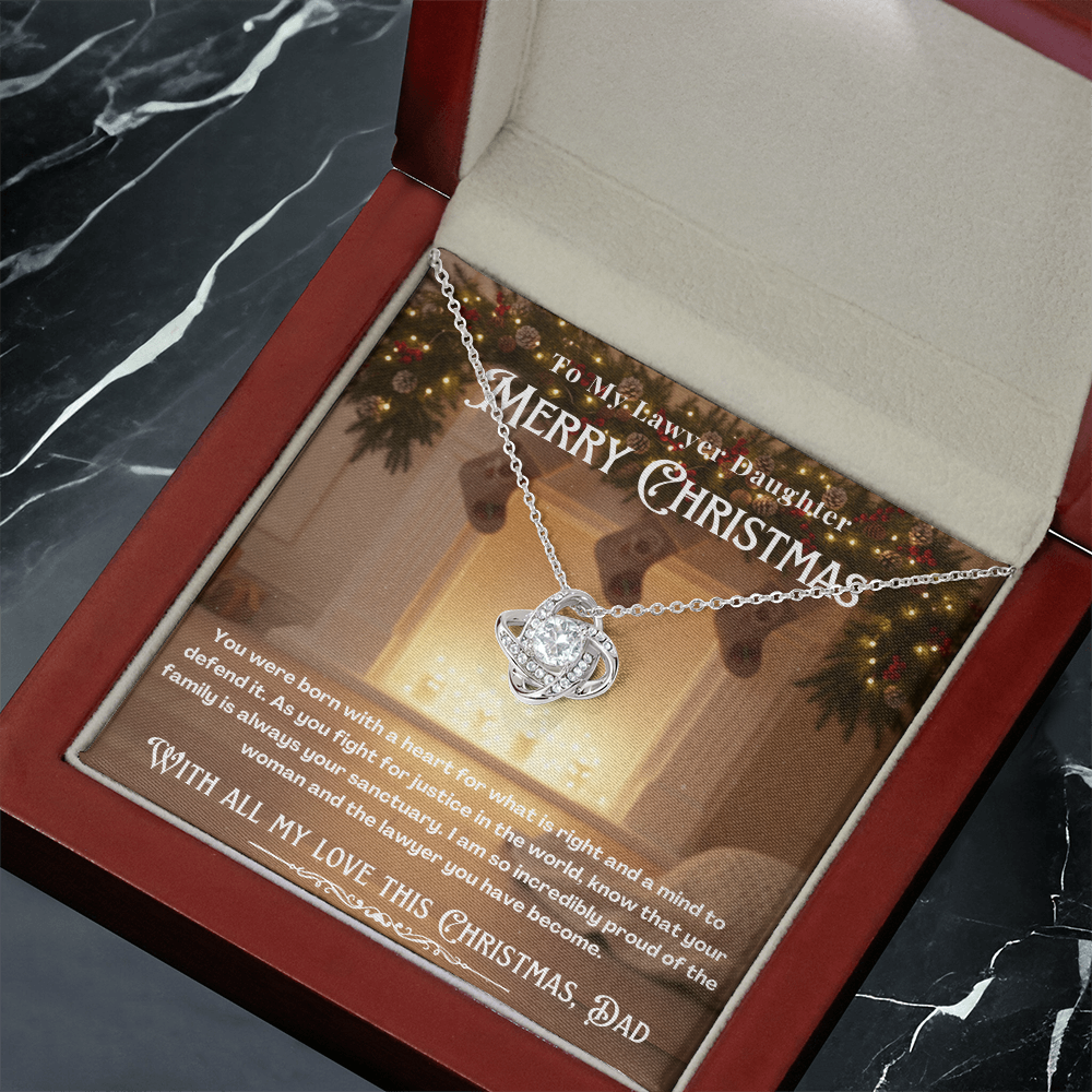To My Lawyer Daughter Message Card Christmas Necklace Gift | Lawyer Daughter Christmas Gift