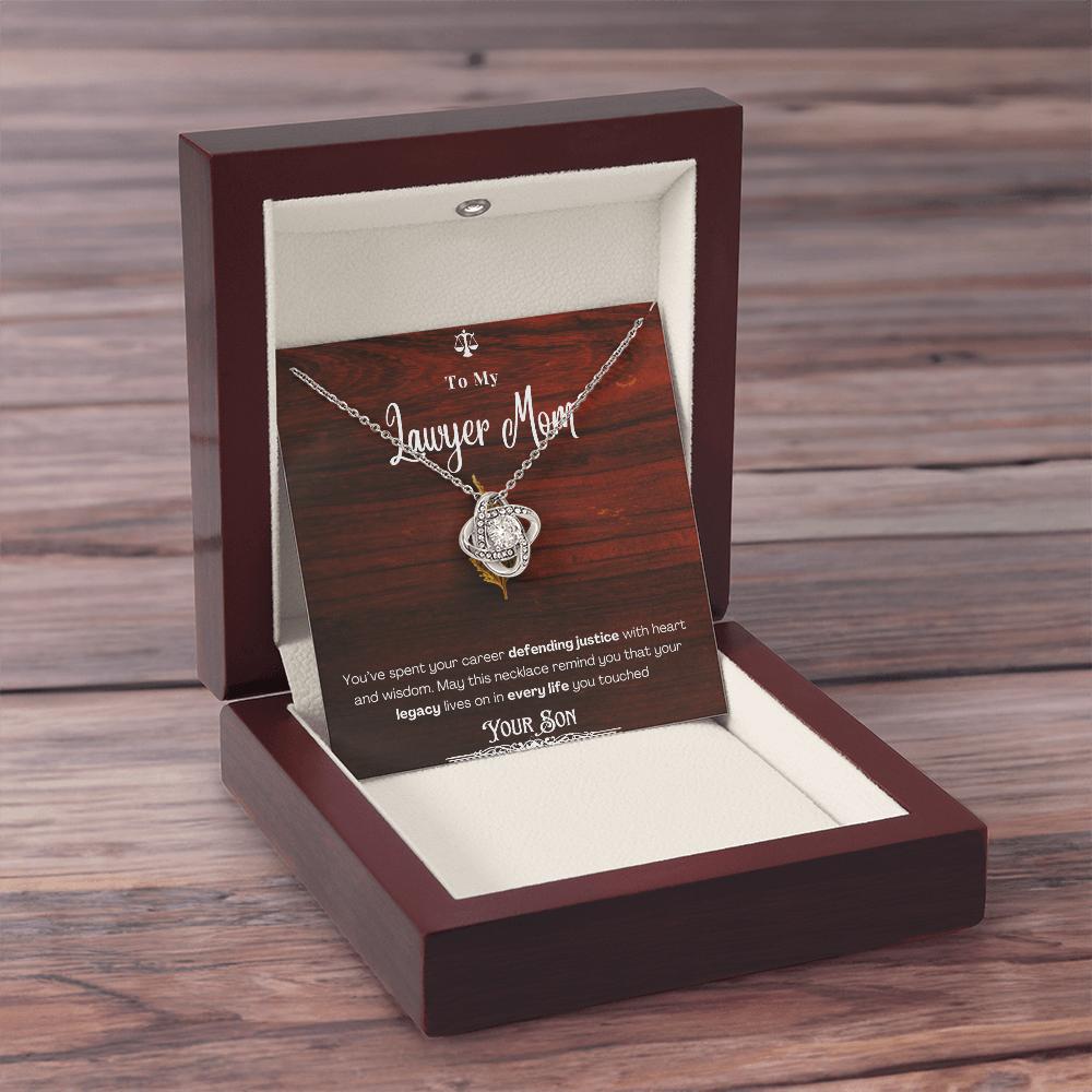 To My Mom, The Retired Lawyer – Custom Necklace with Keepsake Card